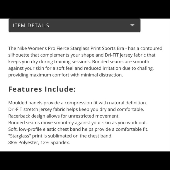 Nike Women's Pro Fierce Starglass Sports Bra - Picture 4 of 5